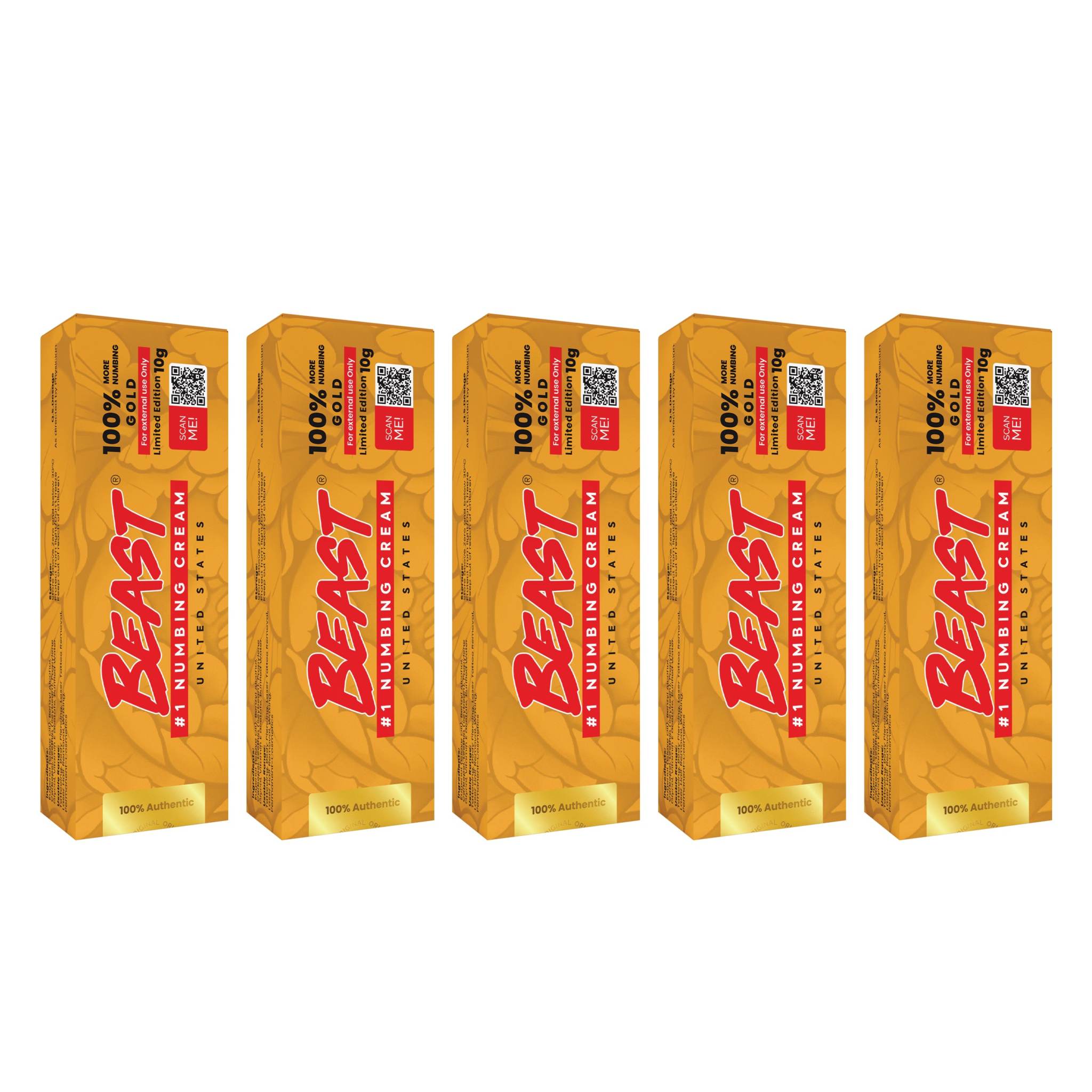 NEW* BEAST Numbing Cream Gold 100% More Comfort (5 Packs)