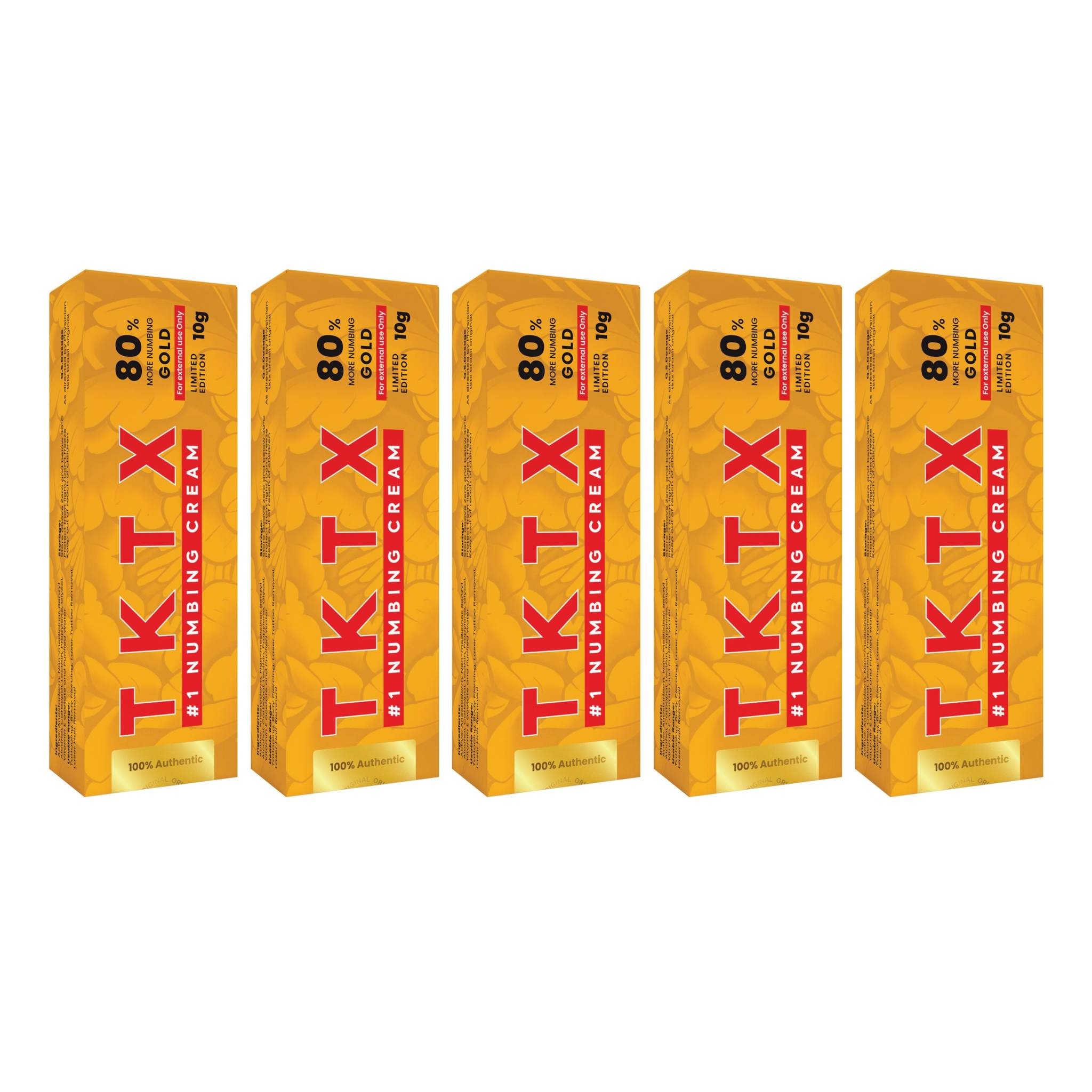 TKTX Numbing Cream Gold 80% | (5 Packs) Long Lasting 4-6 Hours