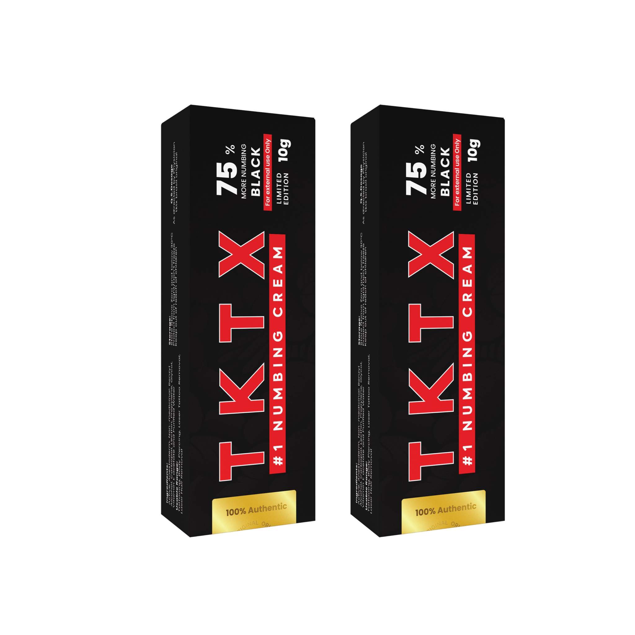 TKTX Numbing Cream Black 75% - (2 Pack) Long Lasting 4-6 Hours