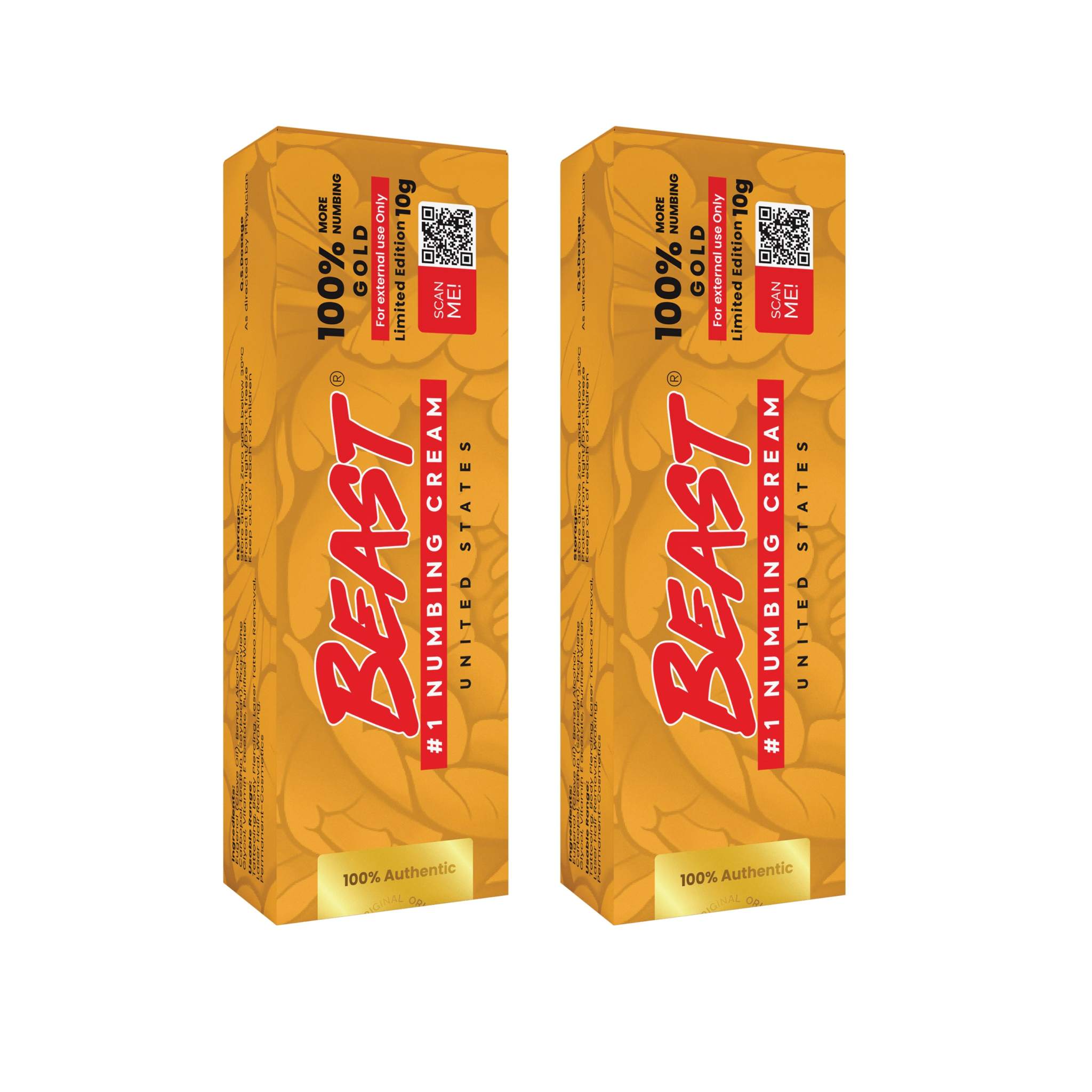 NEW* BEAST Numbing Cream Gold 100% More Comfort (2 Packs)