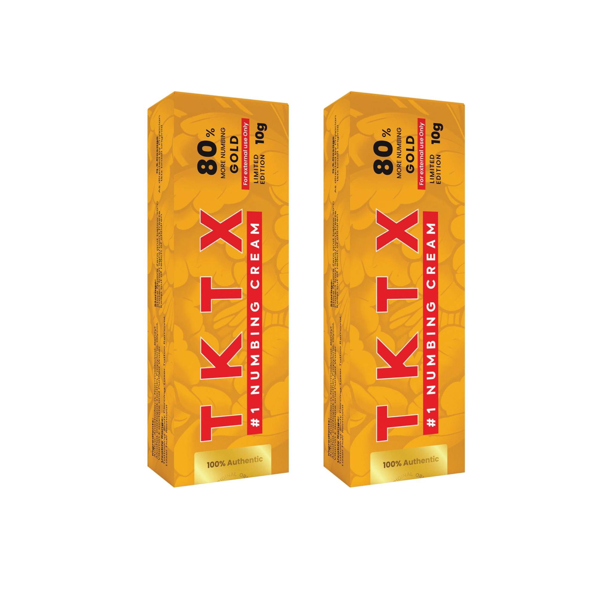 TKTX Numbing Cream Gold 80% | (2 Pack) Long Lasting 4-6 Hours