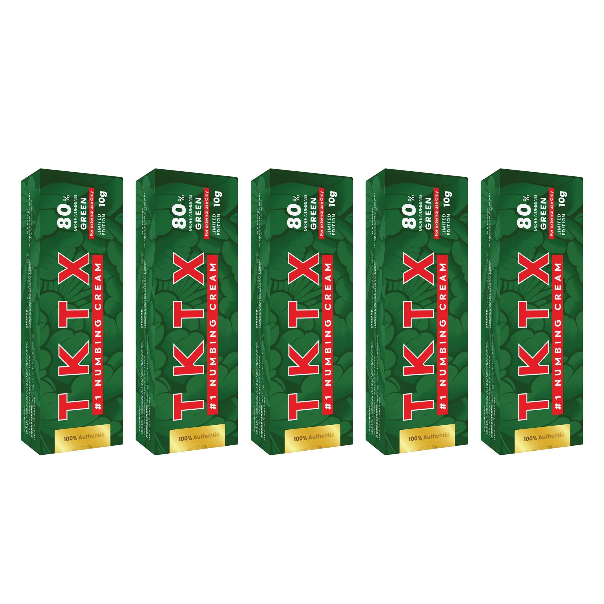TKTX Numbing Cream Green 80% | (5 Packs) Long Lasting 4-6 Hours